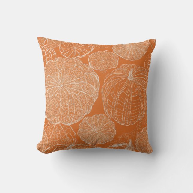 Coussin Élégance du Citrouille Filigree (Recto)