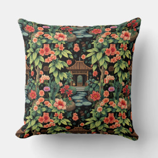 Coussin Élégance du jardin de la Chinoiserie