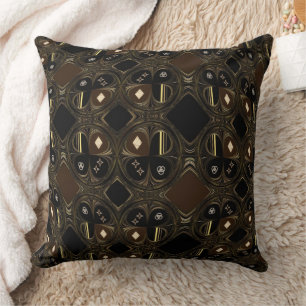 Coussin "Elégance en Brown/noir" Jeu d'oreiller