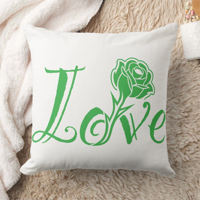 Coussin Élégance florale : l'amour illustré avec une rose (Couverture)
