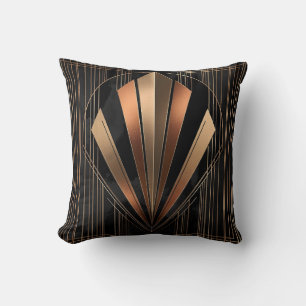 Coussin Élégance Géométrique Métallique Art Déco