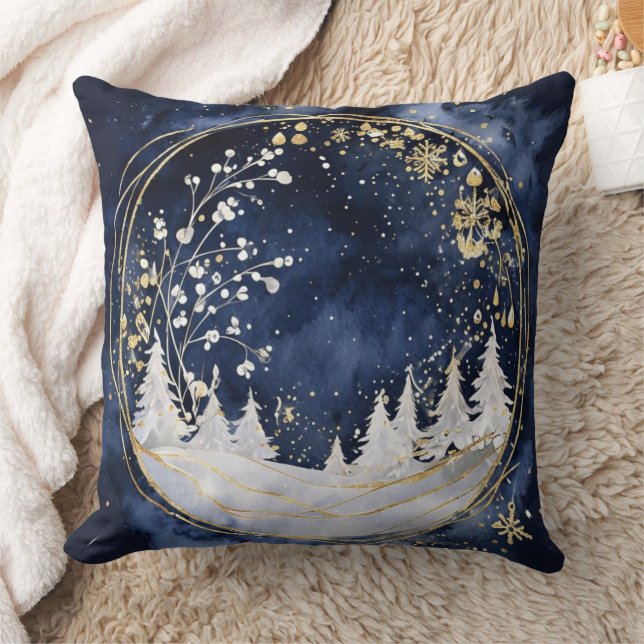 Coussin Élégance hivernale céleste (Couverture)