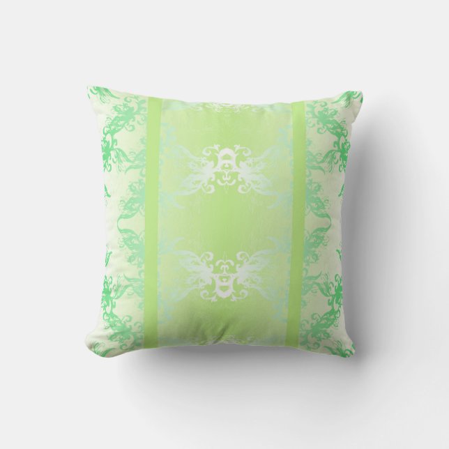 Coussin Élégance Menthe de Printemps (Recto)