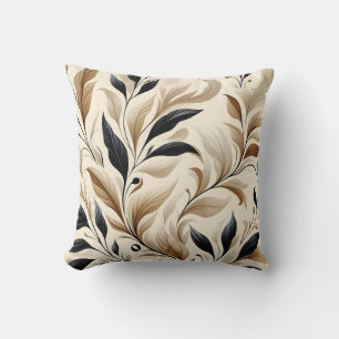 Coussin Élégance Moderne Motif de Feuille Naturelle Accent