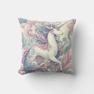 Coussin Élégance mystique : Pastel Kirin Whispers