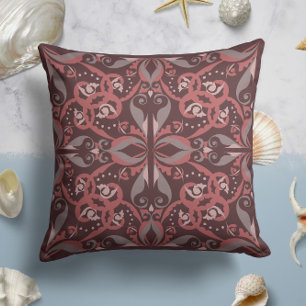 Coussin Élégance ornée en rouge vif