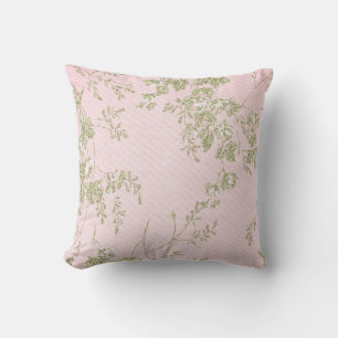 COUSSIN ÉLÉGANCE ROSE VERT CUSHION FLORAL VERT