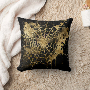 Coussin Élégance Spiderweb   Déplaisant Beau Gold Cobweb