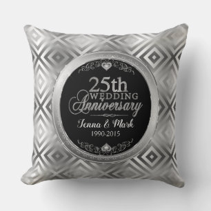 Coussin Élégant 25e Modèle Mariage géométrique Silver