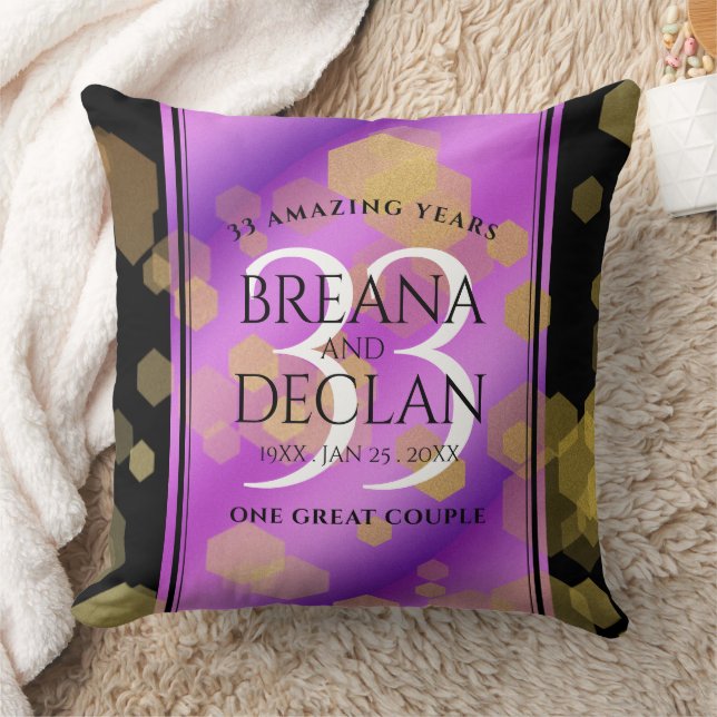 Coussin Élégant 33e anniversaire du Mariage Améthyste (Couverture)