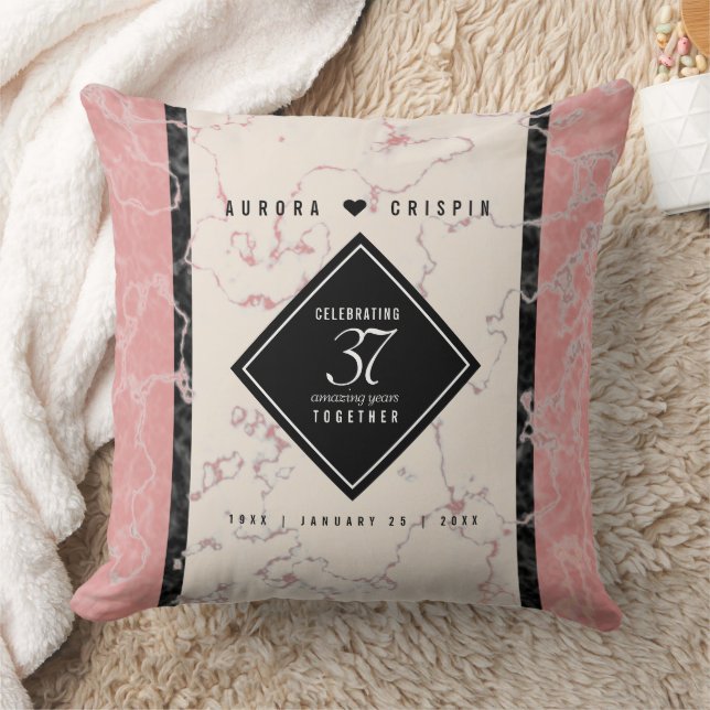 Coussin Élégant 37e anniversaire du Mariage Alabaster (Couverture)