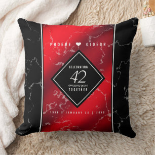 Coussin Élégant 42e anniversaire de mariage Jasper