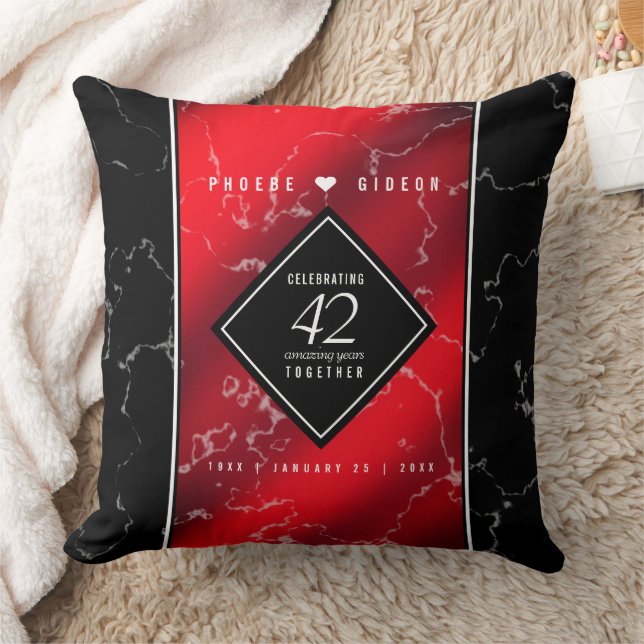 Coussin Élégant 42e anniversaire de mariage Jasper (Couverture)