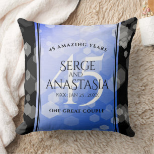 Coussin Élégant 45e anniversaire de Mariage Sapphire