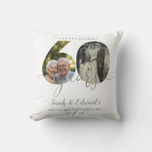 Coussin Élégant 60ème anniversaire de Mariage 2 photo