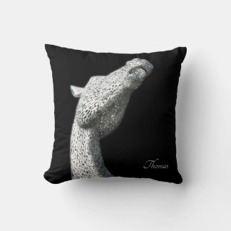 Coussin Elégant Abstrait Cheval d'argent Noir Personnalisé