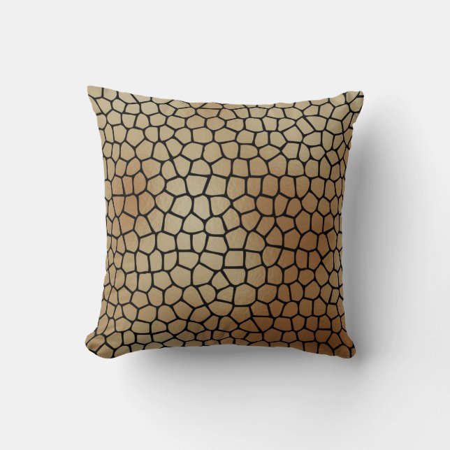 Coussin Élégant Abstrait de carreaux d'or mosaïque Motif (Recto)