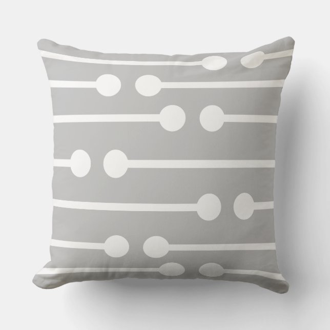 Coussin Élégant Abstrait Gris Clair et Blanc (Recto)