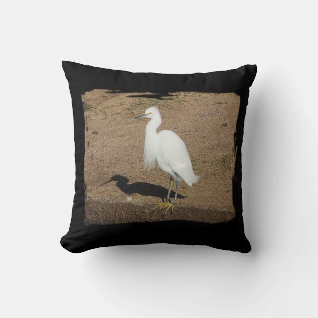 Coussin Elégant Aiguille Blanche Photo Grand Oiseau Sauvag (Recto)