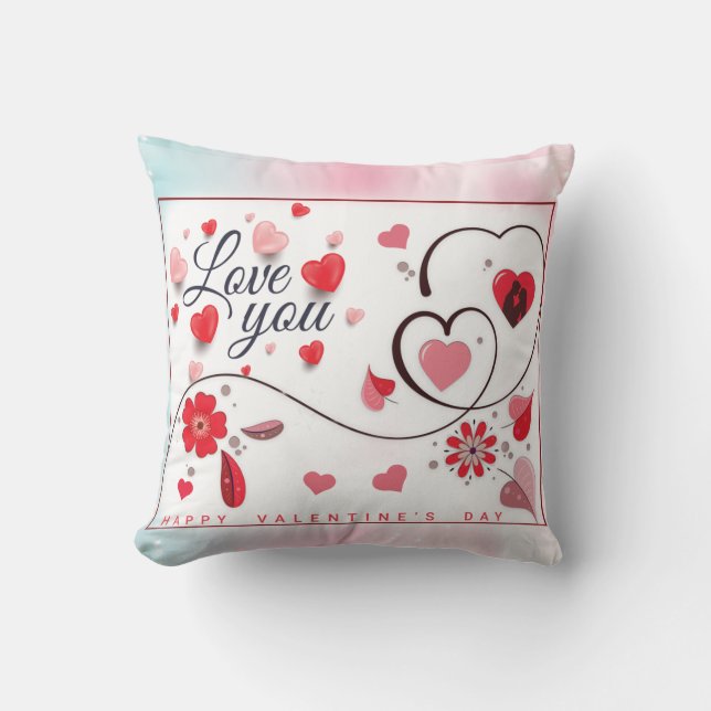 Coussin Élégant Aimez-vous pour la Saint-Valentin (Recto)