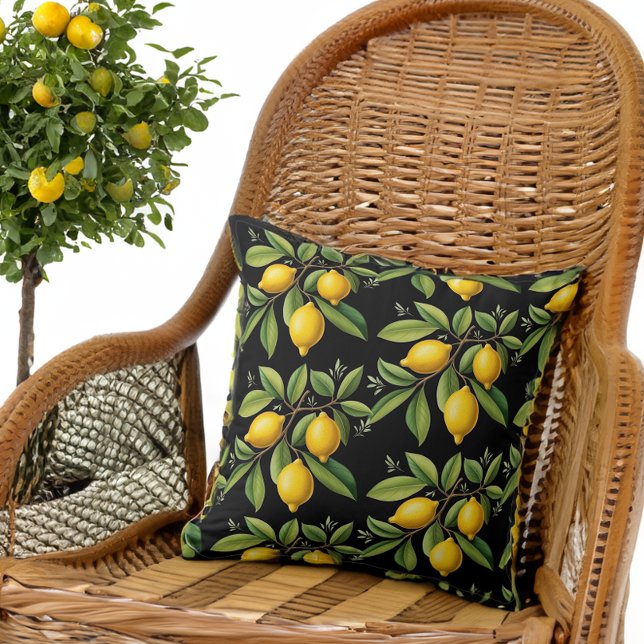 Coussin Élégant Amalfi Lemons sur une branche (Créateur téléchargé)