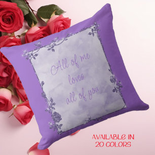Coussin Élégant Améthyste Violet Parkle Frame Valentine