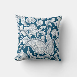 Coussin Élégant ananas bleu et blanc