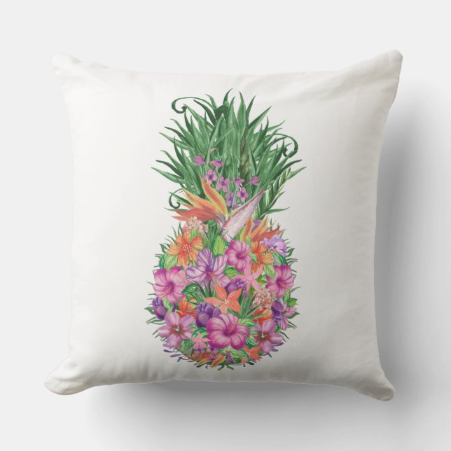 Coussin Élégant ananas tropical d'été (Recto)