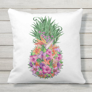 Coussin Élégant ananas tropical d'été