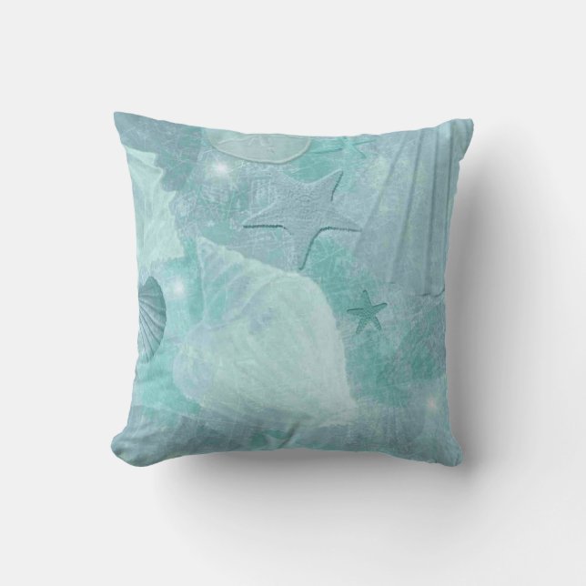 Coussin élégant Aqua Seashell (Recto)