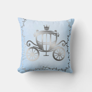 Coussin Elégant Argent Carriage Blue Storybook Princesse