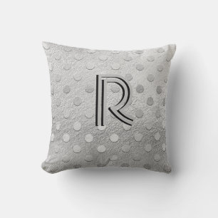 Coussin Élégant Argent initial Monogramme Classy Chic