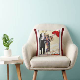 Coussin Elégant Art Déco Vintage
