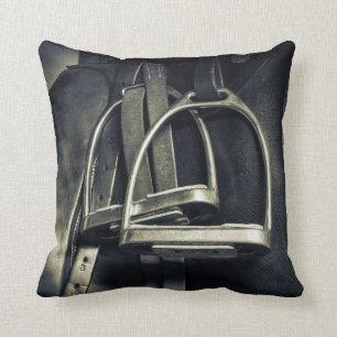 Coussin Élégant bâton d'argent sur selle d'équitation angl