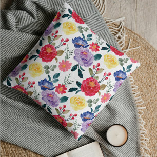 Coussin Elégant beau vintage motif floral coloré