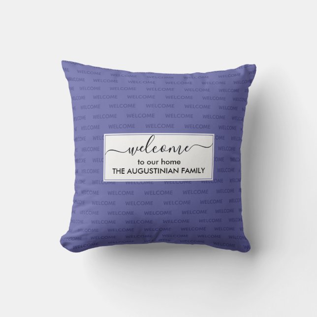 Coussin Élégant BIENVENUE CHEZ NOUS (Recto)