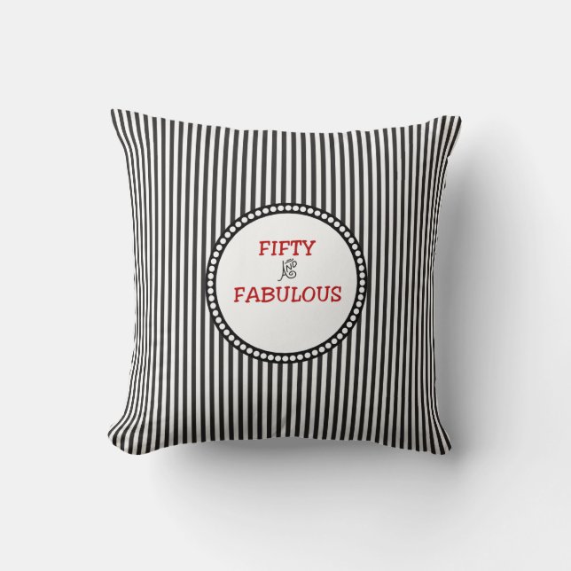 Coussin Elegant Black and White Stripe 50 est Fabuleux (Recto)
