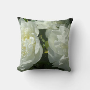Coussin Elégant blanc peony floral blanc photo
