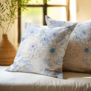 Coussin Élégant bleu floral