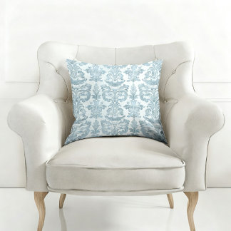 COUSSIN ÉLÉGANT BLEU MOTIF VINTAGE
