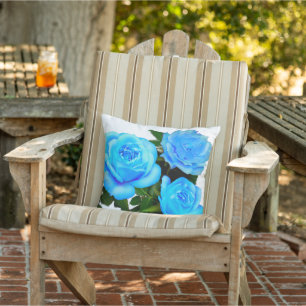 Coussin Elégant bleu turquoise rose bleu floral bleu fleur