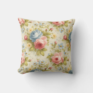 Coussin Élégant Botanique Floral Vintage