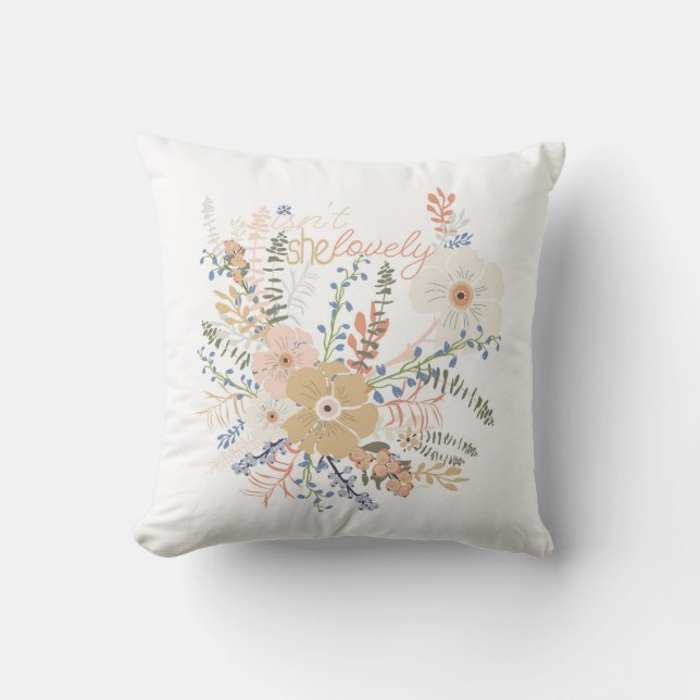 Coussin Elégant Bouquet Floral Girly Dire Jolie (Recto)