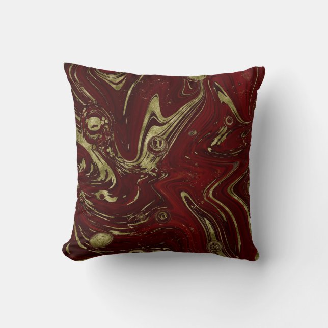 Coussin Élégant bracelet en marbre rouge et or moderne (Recto)