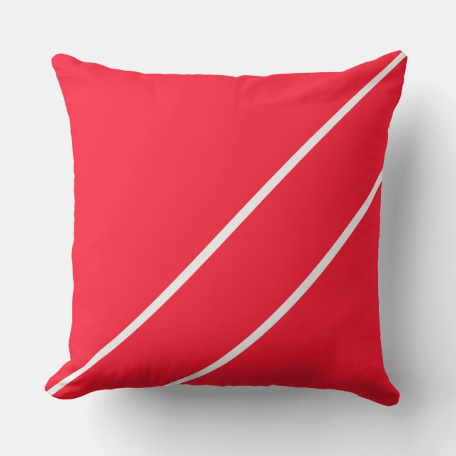 Coussin Élégant Bright Nautical Rouge Blancs Diagonal (Recto)