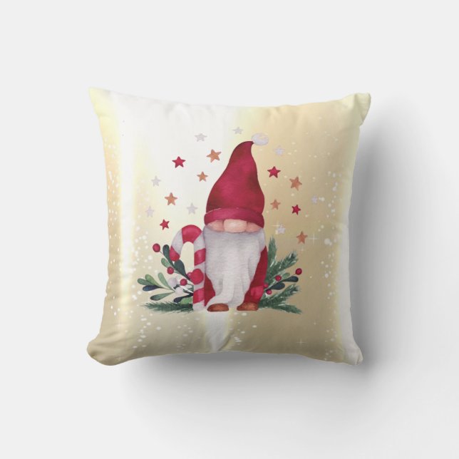 Coussin Élégant brillant, Faux Gold mignon Gnome (Recto)