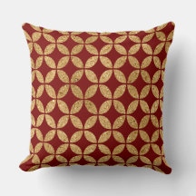 Elegant Burgundy & Gold Christmas Pillow – Luxury