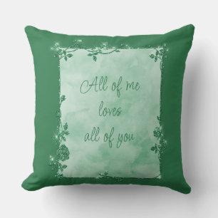 Coussin Élégant cadre émeraude vert émeraude Saint-Valenti