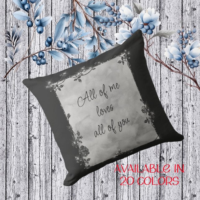 Coussin Élégant cadre noir à étincelles Valentine (Créateur téléchargé)