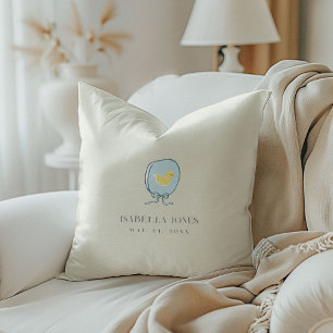 Coussin Élégant Canard en Caoutchouc Ruban Bébé